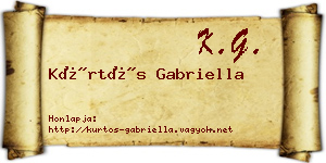 Kürtös Gabriella névjegykártya